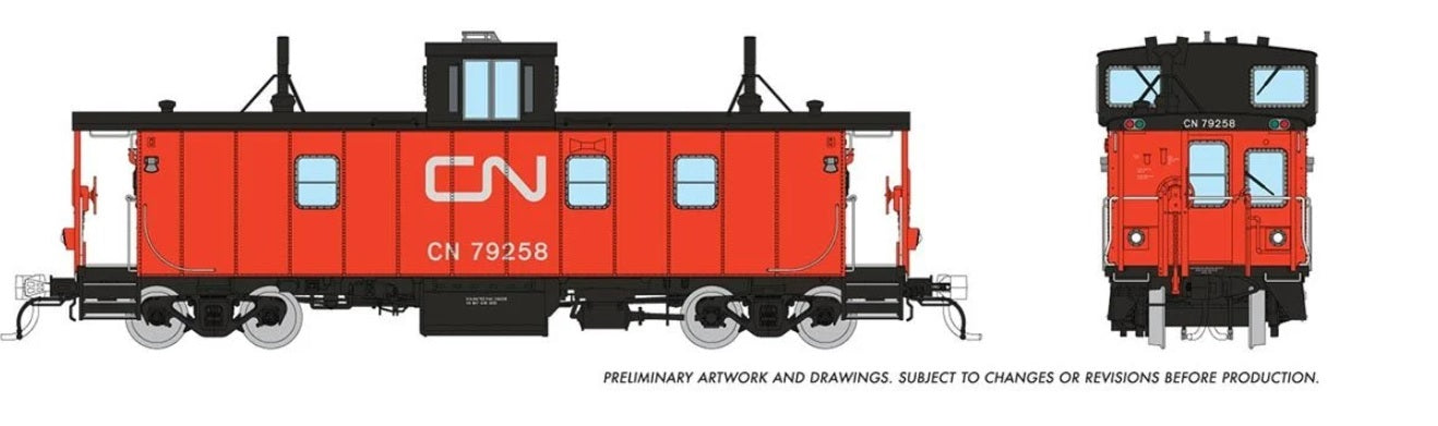 Rapido HO Scale Hawker Siddeley CN Caboose Late W/ Black Steps