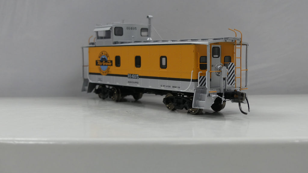 HO D&RGW End Cupola Steel Caboose w/ Post-War Mods: Single Stripe Scheme