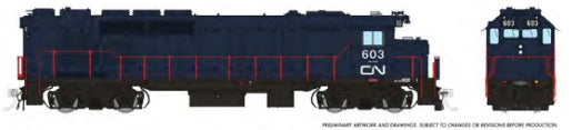 Rapido Ho Scale GP40TC CN Rail (Blue Scheme) DCC Ready *Reservation*