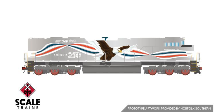 Scaletrains Rivet Counter SD70IAC, HO Scale Norfolk Southern America250 Commemorative Boxed Set (3) DCC & Sound *Reservation*