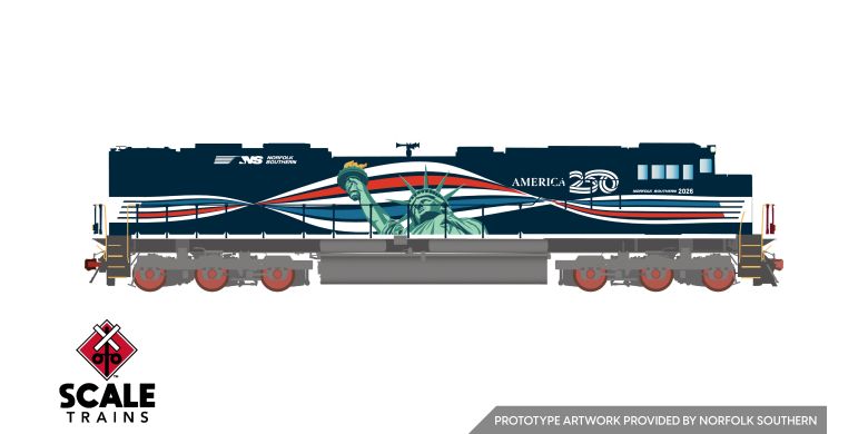 Scaletrains Rivet Counter SD70IAC, HO Scale Norfolk Southern America250 Commemorative Boxed Set (3) DCC & Sound *Reservation*
