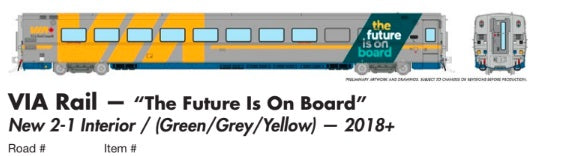 Rapido HO Scale LRC VIA Rail — “The Future Is On Board” # 3476 *Reservation*