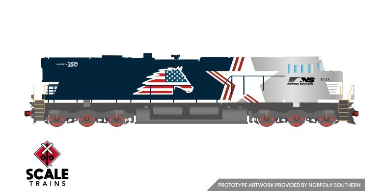 Scaletrains Rivet Counter GE ES44AC, HO Scale Norfolk Southern America250 Commemorative Boxed Set (3) DCC & Sound *Reservation*