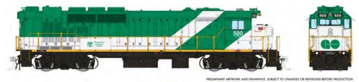 Rapido Ho Scale GP40TC Go Transit Late Font (Green/White) DCC Ready *Reservation*