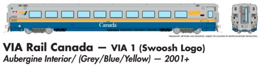 Rapido HO Scale LRC VIA Rail Canada — VIA 1 (Swoosh Logo) *Reservation*