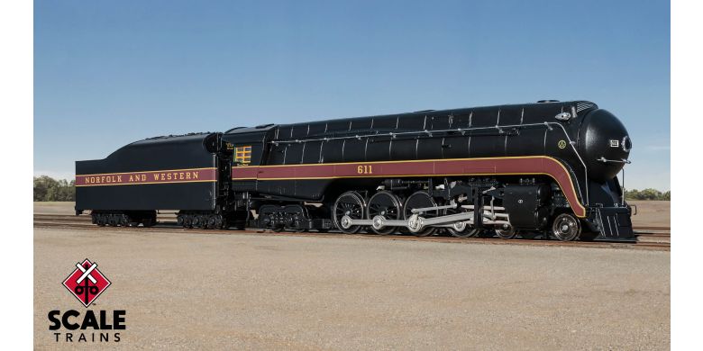 Fox Valley Ho Scale N&W Class J 4-8-4, Norfolk & Western/Spirit of Roanoke/Post 2015 #611 DCC & Sound