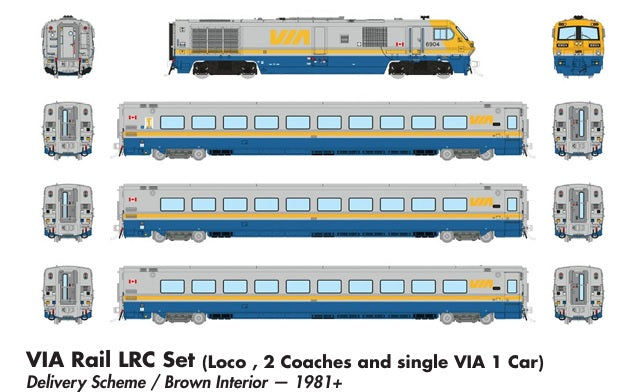 Rapido Ho Scale VIA Rail LRC SET DCC & Sound *Reservation*