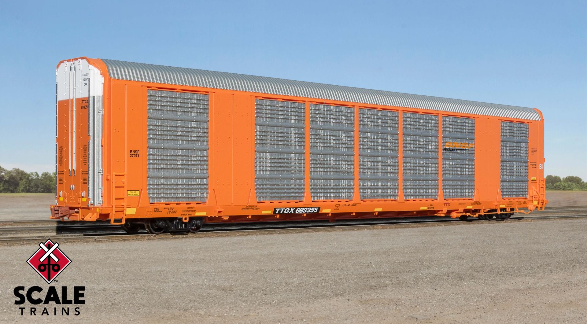 Scaletrains Operator HO Scale Gunderson Multi-Max Autorack, BNSF/Orange Logo/TTGX