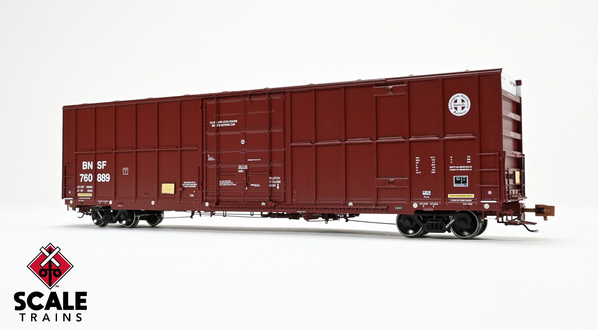 Rivet Counter HO Scale Trinity 60' 7500 12' Plug-Door High-Cube Boxcar, BNSF/Circle Cross Logo