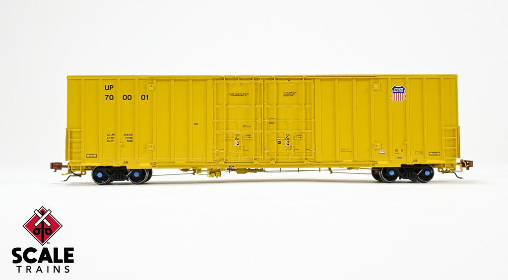 Rivet Counter HO Scale Trinity 60' 7500 8' Double-Plug-Door High-Cube Boxcar (XRH61B), Union Pacific/Anti-Vandalism Reporting Marks/Conspicuity Stripes