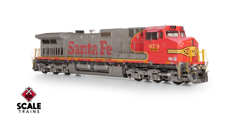 Scaletrains Rivet Counter HO Scale GE DASH 9-44CW, BNSF/ex-Santa Fe Warbonnet Patch/Heritage II Replacement Door#674 DCC & Sound