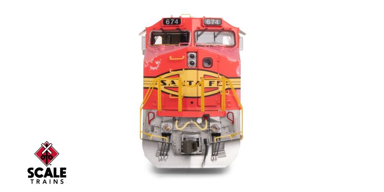 Scaletrains Rivet Counter HO Scale GE DASH 9-44CW, BNSF/ex-Santa Fe Warbonnet Patch/Heritage II Replacement Door#674 DCC & Sound