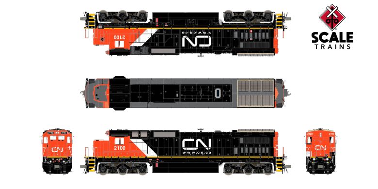 Scaletrains Rivet Counter HO Scale GE DASH 8-40C, Canadian National/DPU Lights DCC & Sound *Reservation*