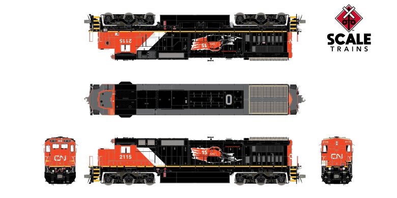 Scaletrains Rivet Counter HO Scale GE DASH 8-40C, Canadian National/15 Years/DPU Lights DCC & Sound *Reservation*