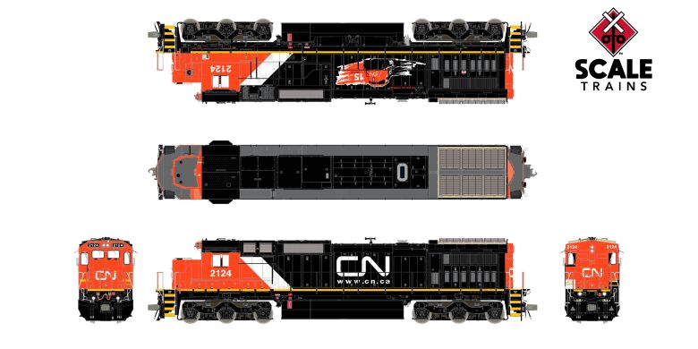 Scaletrains Rivet Counter HO Scale GE DASH 8-40C, Canadian National/15 Years on Engineer's Side/No DPU Lights DCC & Sound #2124 *Reservation*