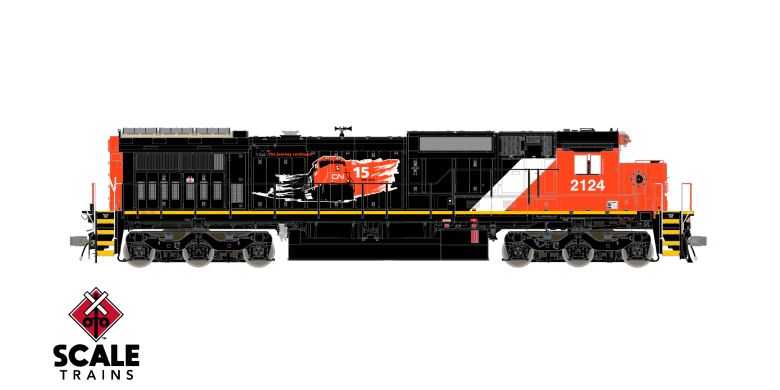 Scaletrains Rivet Counter HO Scale GE DASH 8-40C, Canadian National/15 Years on Engineer's Side/No DPU Lights #2124 DCC Ready *Reservation*