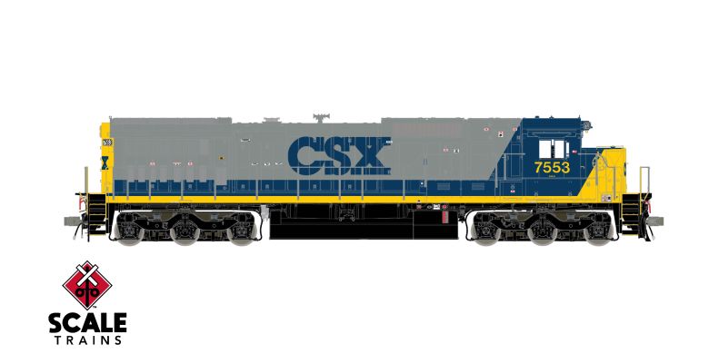 Scaletrains Rivet Counter HO Scale GE DASH 8-40C, CSX/YN2/Blue Cab Roof DCC Ready *Reservation*
