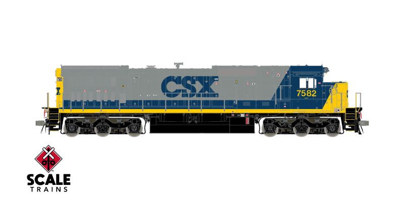 Scaletrains Rivet Counter HO Scale GE DASH 8-40C, CSX/YN2/Blue Cab Roof DCC & Sound *Reservation*