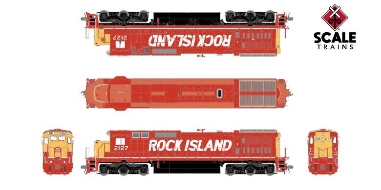 Scaletrains Rivet Counter HO Scale GE DASH 8-40C, Rock Island Rail/RILX #3818 DCC Ready *Reservation*