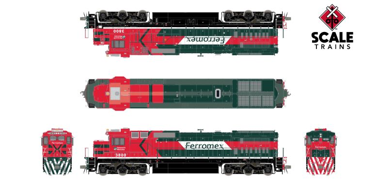 Scaletrains Rivet Counter HO Scale GE C30-S7MP, Ferromex/Diabla/Rotary Beacon DCC & Sound *Reservation*