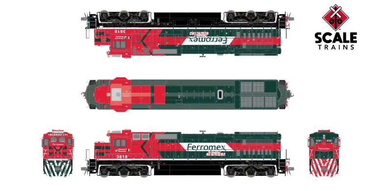 Scaletrains Rivet Counter HO Scale GE C30-S7MP, Ferromex/Diabla/Diexanos/Rotary Beacon #3818 DCC Ready *Reservation*