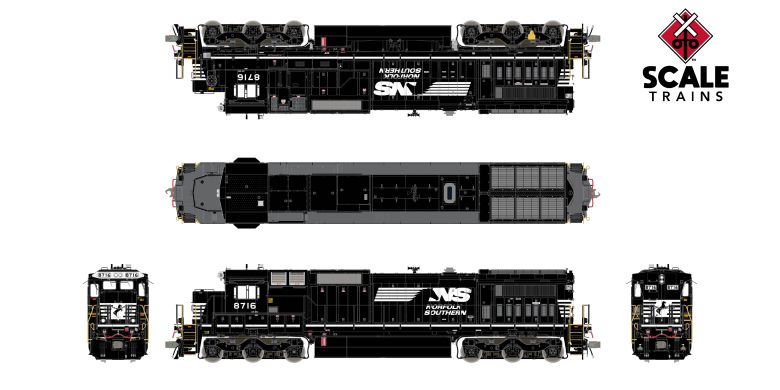Scaletrains Rivet Counter HO Scale GE DASH 8-40C, Norfolk Southern/Horsehead DCC & Sound *Reservation*