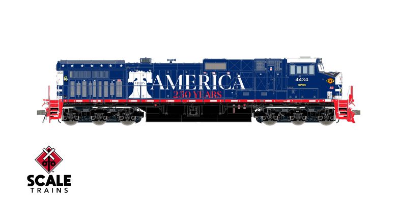 Scaletrains Rivet Counter Dash 9-44CW Buffalo & Pittsburgh/America's 250th Anniversary/Liberty Bell #4434 DCC Ready *Reservation*