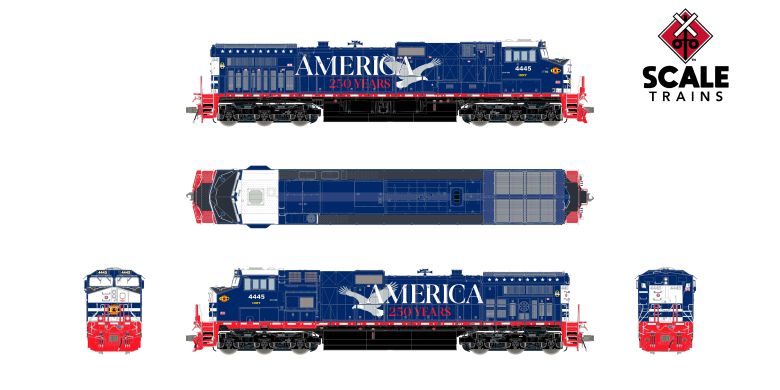 Scaletrains Rivet Counter Dash 9-44CW Buffalo & Pittsburgh/America's 250th Anniversary/Bald Eagle #4445 DCC Ready *Reservation*