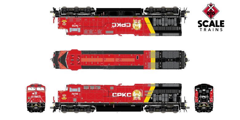 Scaletrains Rivet Counter HO Scale GE ET44AC, CPKC/Lord Strathcona #7470 DCC Ready *Reservation*