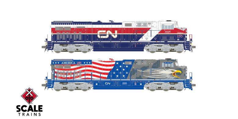 Scaletrains Rivet Counter GE ES44AC, HO Scale CN America250 Commemorative Boxed Set (2) DCC & Sound *Reservation*