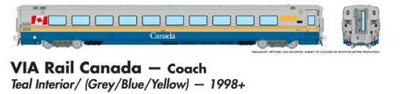 Rapido HO Scale LRC VIA Rail Canada — Coach *Reservation*