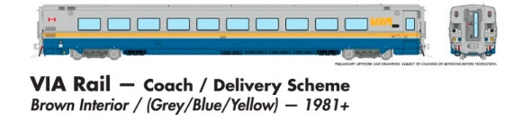 Rapido HO Scale LRC VIA Rail — Coach / Delivery Scheme *Reservation*