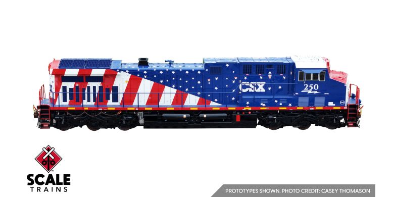 Scaletrains Rivet Counter Wabtec CM44AH, HO Scale CSX America250 Commemorative Boxed Set (2) DCC & Sound *Reservation*